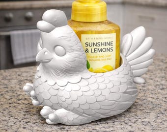 Porta-sabonete em forma de pintinho sentado (STL) – Dispensador Bath & Body Works, arquivo para impressão 3D