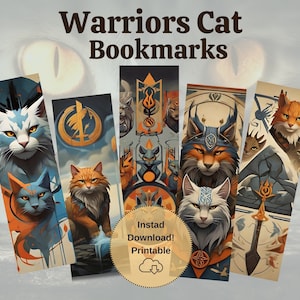 Marque-pages Warrior Cats imprimable | Téléchargement numérique pour les amoureux des chats