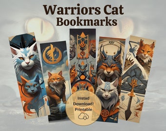 Warrior Cats Bookmarks Printable | Digital Download for Cat Lovers