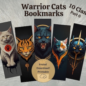 Warrior Cats Bookmarks Part 6 Printable Digital Download