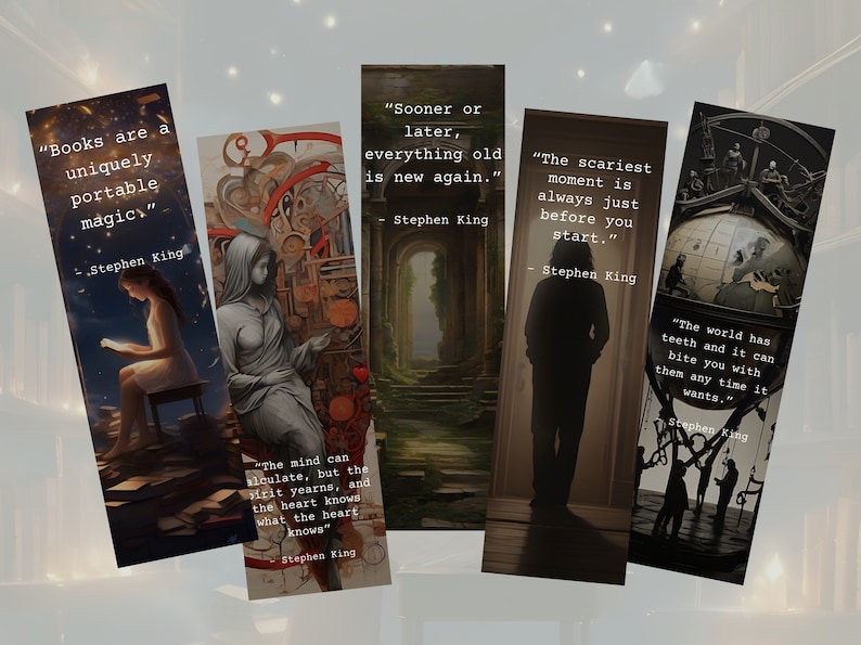 Stephen King Bookmarks Printable | Stephen King Book Lover Bookmark - Etsy
