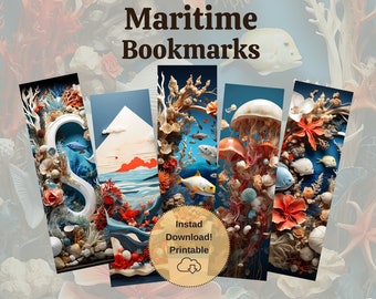 Maritime Bookmarks Printable | Set Sail with Nautical Bookmarks