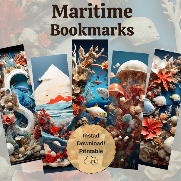 Maritime Bookmarks Printable | Set Sail with Nautical Bookmarks