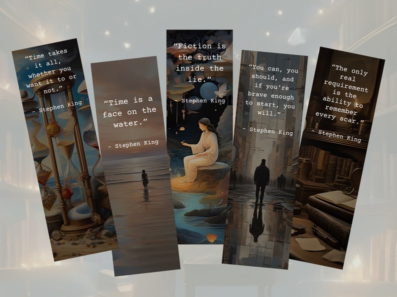 Stephen King Bookmarks Printable | Stephen King Book Lover Bookmark - Etsy