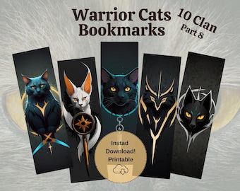 Warrior Cats Bookmarks Part 8 - 10 Clan Leaders Collection | Printable Digital Download