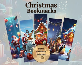 Printable Christmas Bookmarks for Kids