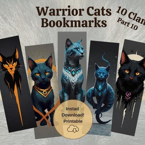 Printable Warrior Cats Bookmark Collection | Digital Heaven for Cat Lovers | 10 Clan Part 10