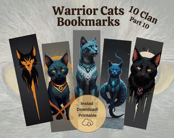 Printable Warrior Cats Bookmark Collection | Digital Heaven for Cat Lovers | 10 Clan Part 10