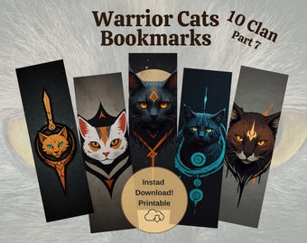 Warrior Cats Bookmarks Part 7 - Epic Clan Leaders Series | Printable Digital Download for Fans