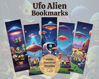 UFO Alien Bookmarks | Sci-Fi Reader Gift (Digital Download)