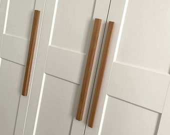 Long Elegant Wood Pulls Classic Handles, Simple Kitchen Cabinet Hardware, Dresser Pulls Minimalistic Wooden Drawer Knobs