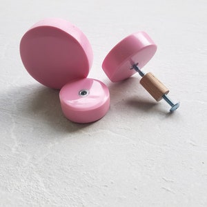 Pink Knob Handles, Resin Pulls Round Cabinet Knobs, Pastel furniture accessories for baby boy or girl room