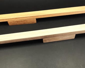 Handmade Solid Oak Cabinet Pulls: Long Wooden Furniture Handles