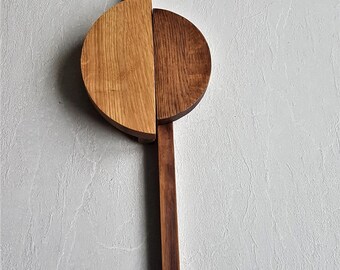 Handmade Oak Cabinet Handle: Round Wooden Drawer Pull