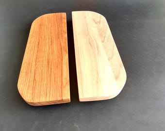Tiradores de roble hechos a mano para gabinetes: tirador semicircular minimalista moderno