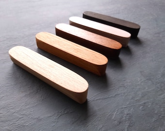 Poignées en bois de chêne longues poignées de commode de matériel de cuisine simple boutons de tiroir en bois minimalisme