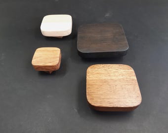 Handmade Square Oak Knobs: Stylish Furniture Pulls