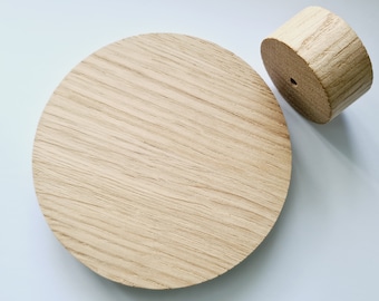 Large Round Oak Cabinet Knobs: Minimalist Furniture Pulls