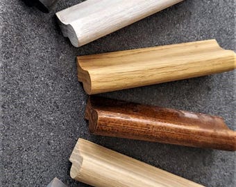 Handmade Oak Wood Pull Handles: Minimalist Furniture Hardware