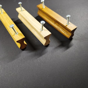 Unfinished Oak Wood Pulls: Minimalist Cabinet Handles, Oak handmade handle, Solid handles, Stylish handle, wonderful handle, Oak handle, Oak