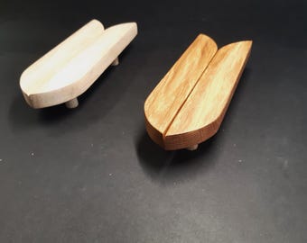 Handmade Oak Tulip Handle: Modern Wood Furniture Pull, Minimalist handle, Oak handle for wardrobe,Pull-out cabinet, Unique handle,Oak handle