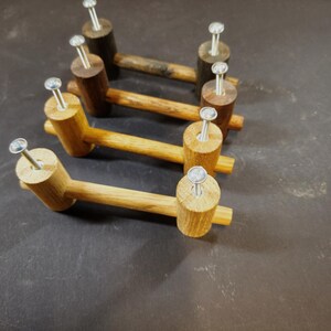 Oak Wood Knob Handles: Minimalist Cabinet Drawer Pulls, Handle for cabinets, Handmade furniture, Scandinavian pulls, Wardrobe thin pulls,Oak