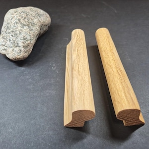 Handmade Oak Wood Cabinet Handles: Minimalist Kitchen Hardware, Scandinavian handle, Solid oak, Unfinished wood pulls, Stylish handle, Oak