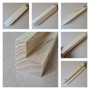 Longues poignées en bois Poignées en chêne Matériel de cuisine simple Poignées de commode en bois minimalisme image 4