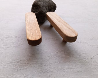 Minimalist Oak Wood Handles: Handmade Cabinet Drawer Pulls