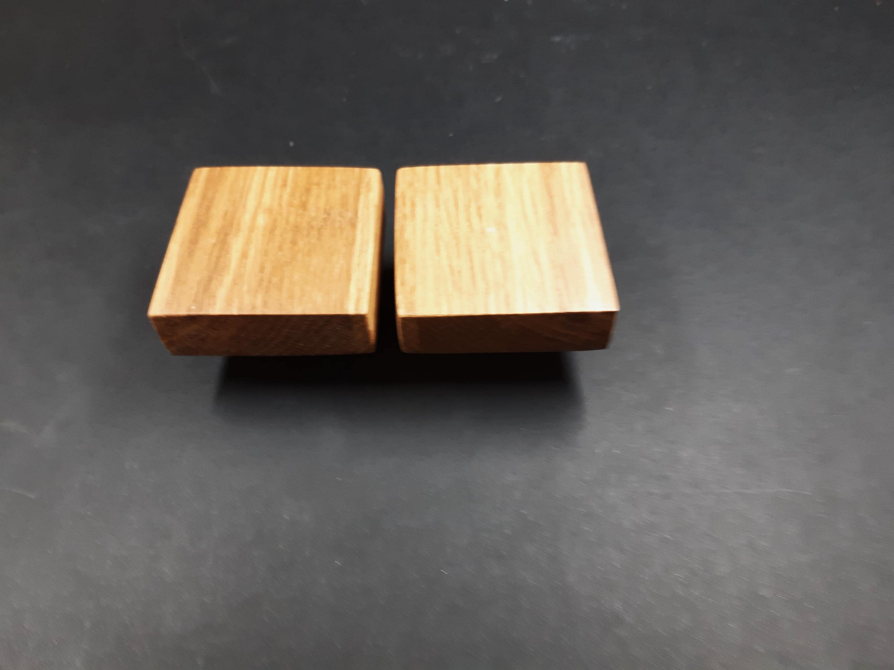 Wooden knobs, stylish furniture knobs for refurbishment, oak pulls, comfortable knobs, furniture knobs, redesigned knobs, square handles.