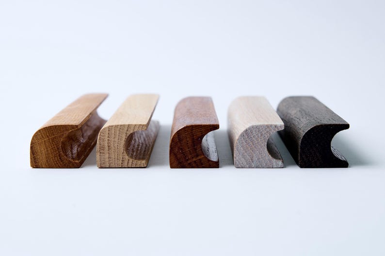 Minimalist Oak Wood Drawer Pulls: Kitchen Cabinet Handles - Etsy