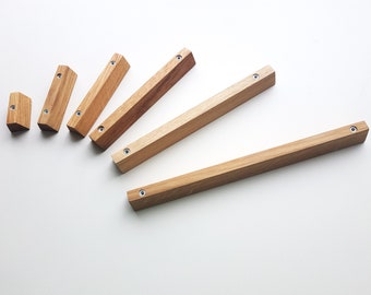 Long Oak Wood Handles Pulls Simple Kitchen Hardware Dresser Pulls Minimalism Wooden Drawer Knobs