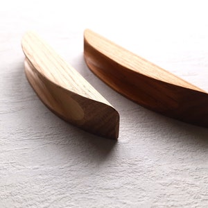 Elegant Long Wood Handles Pulls, Simple Furniture Hardware, Dresser Pulls Minimalism Wooden Drawer Knobs