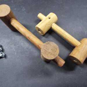 Oak Wood Knob Handles: Minimalist Cabinet Drawer Pulls, Handle for cabinets, Handmade furniture, Scandinavian pulls, Wardrobe thin pulls,Oak