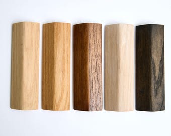 Puxadores de gaveta de madeira maciça: Puxadores de armário com furo duplo