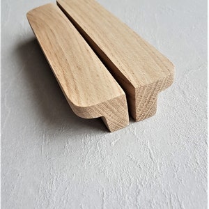 Rounded Long Wood Pulls Oak Handles Simple Kitchen Hardware Dresser Pulls Minimalism Wooden Drawer Knobs NEW