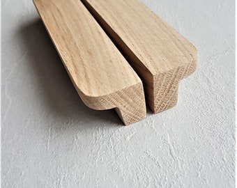 Rounded Long Wood Pulls Oak Handles Simple Kitchen Hardware Dresser Pulls Minimalism Wooden Drawer Knobs NEW