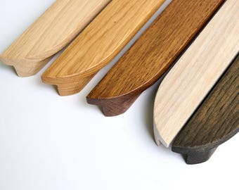Asymmetrische massief eikenhouten handgreep: minimalistisch kastbeslag, eiken handvat, meubelhandvat, modern handvat, handgemaakt handvat, eiken knoppen