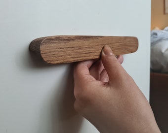 Oak Furniture Handles of Solid Wood, Decorative Pulls Ikea Replacement. Custom lengths,  Kitchen Cabinet Hardware,  Cupboad Knobs