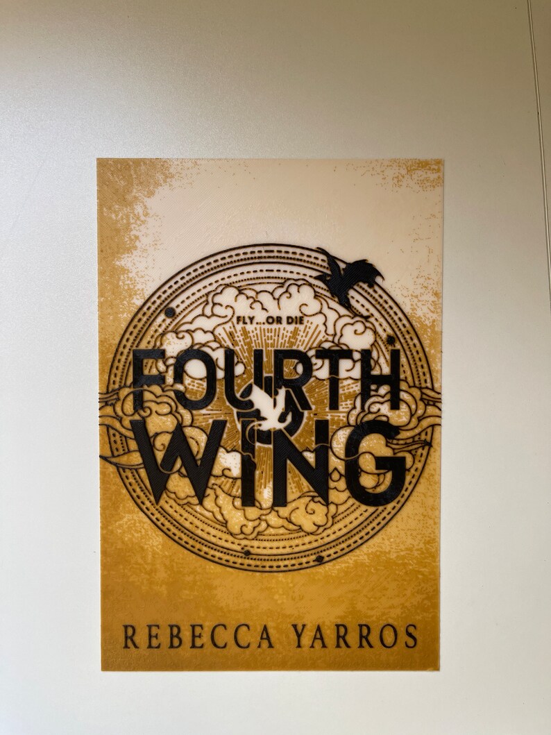 Fourth Wing Book Cover Print 3D Printed Dual Lithophane - Etsy