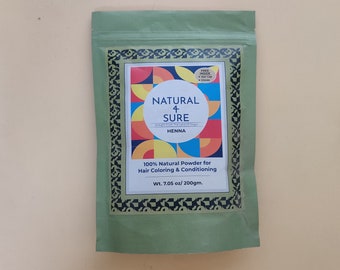 200 Gram 100 % natural purest Rajasthani  Heena Mehandi Powder Natural hair dye Zero chemical with hair cap & gloves