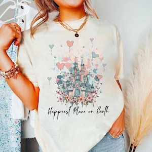 Happiest Place on Earth Shirt, Magic Kingdom Shirt, Disney Castle Floral Shirt, Magical World Shirt, Magical Kingdom, Disney World Shirt