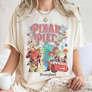 Vintage Pixar Pier Disneyland Shirt, Disneyland Pixar Fest 2025 Shirt, Meet me at Pixar Pier Disney Pixar Characters, Disneyland Trip Shirt