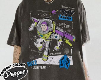 Vintage Buzz Lightyear Comfort Colors Shirt, Toy Story Shirt, Toy Story Birthday Shirt, Disney Pixar Shirt, Disneyland Trip 2055