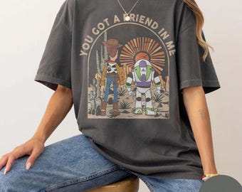 Retro shirt You've Got A Friend In Me, vintage Toy Story-shirt, Woody And Buzz Lightyear-shirt, Disneyland-shirt, kindershirt peuter jeugd