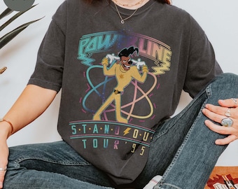 Camiseta retro Disney Goofy Powerline Stand Out Tour 95, camiseta Max Goofy Roxanne Powerline, camiseta Disney World Tour, camiseta de la película Goofy