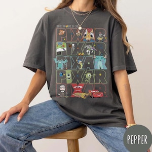 Vintage The World of Pixar T-shirt, Disneyland Pixar Fest 2025 Shirt, Meet me at Pixar Pier Disney Pixar Characters, Disneyland Trip Shirt