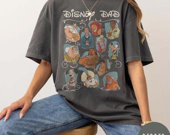 chemise vintage Disney Dad Comfort Colors®, chemise personnages Disney, chemise fête des pères, chemise Disneyworld, chemise père famille Disney, cadeau papa