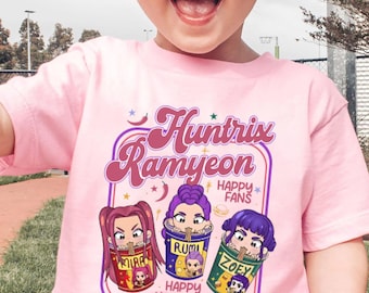 Camiseta KPDH Ramyeon Comfort Colors® para mujer, inspirada en la película Demon Hunter, ropa de inspiración coreana, regalo para fans de Huntrix