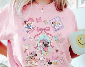 Camiseta de Minnie y Daisy con lazos de Coquette, Disney With My Bestie, camisetas de Disney Girls Trip, camiseta de niñas a juego de WDW Magic Kingdom Disneyland